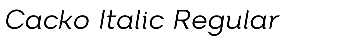 Cacko Italic Regular